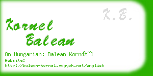 kornel balean business card